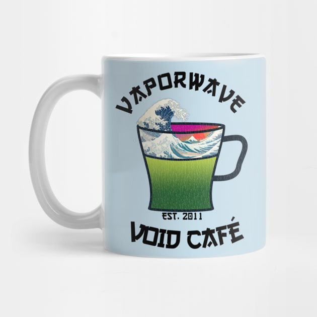 Vaporwave Aesthetic Great Wave Off Kanagawa Cafe Coffee Tea T-Shirt by mycko_design